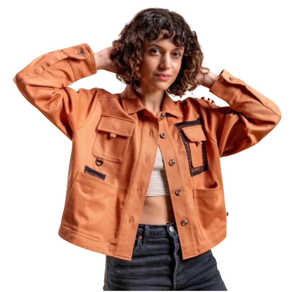Wondery Outdoors Ryan Cargo Shirt Jacket Small NWT Utility Shacket Cotton